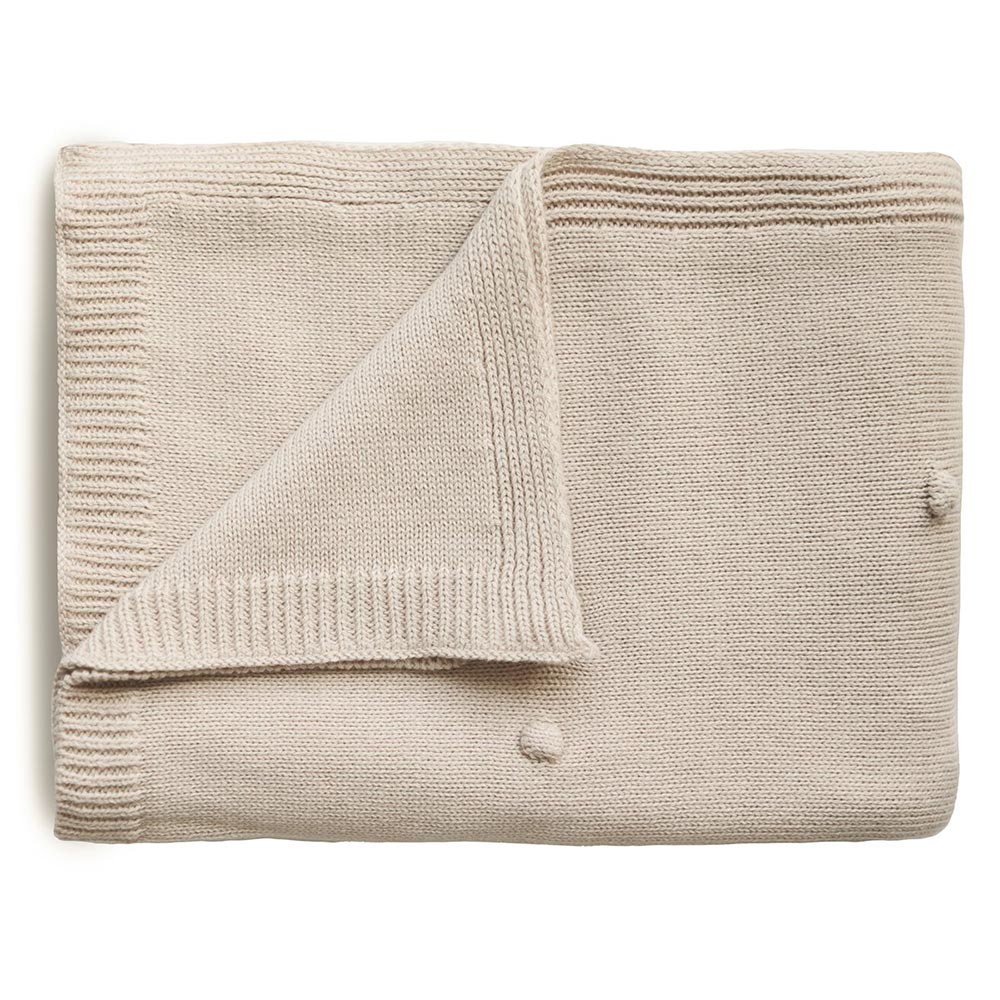 Mushie pletená detská deka z organickej bavlny bodkovaná Off White