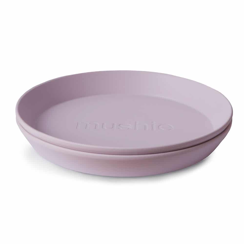 Mushie okrúhly tanier 2 ks Soft Lilac